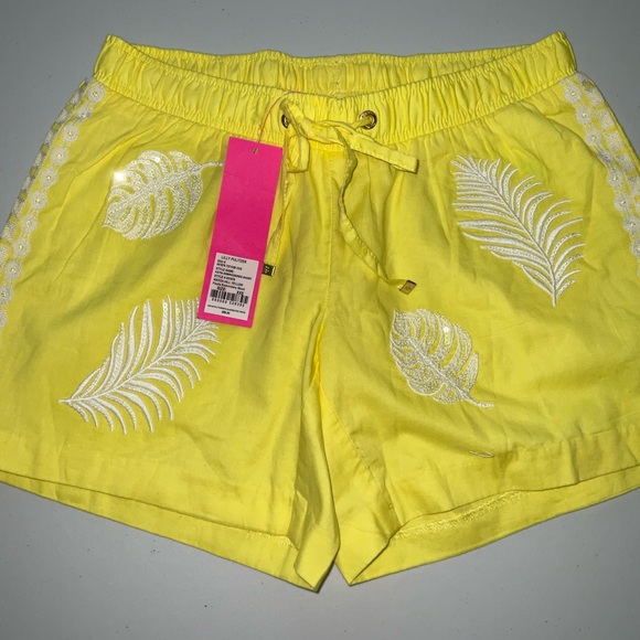 Lilly Pulitzer NWT 5" Katia Emb Shorts Watch Hill Yellow Fiesta Size XXS - Picture 9 of 16